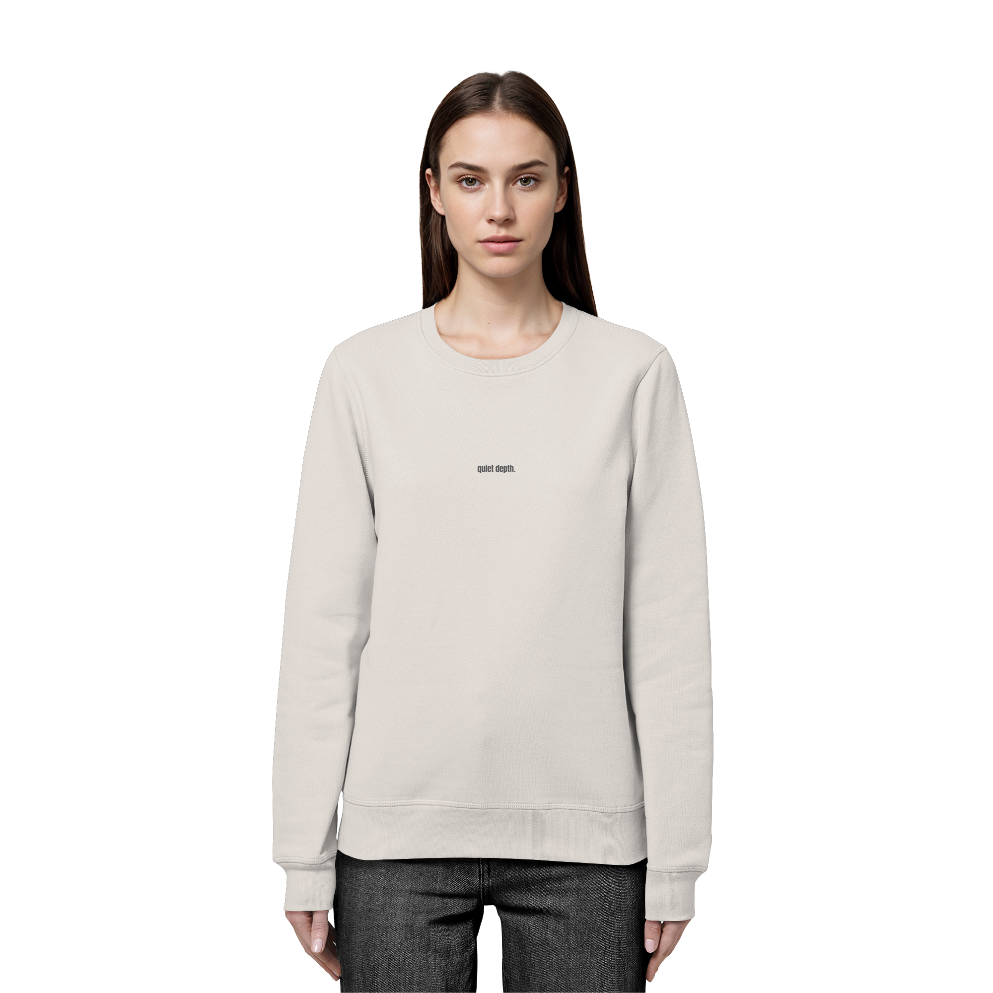 |   quiet depth. / feel everything.   |   Minimalist Statement Sweater   |   Unisex