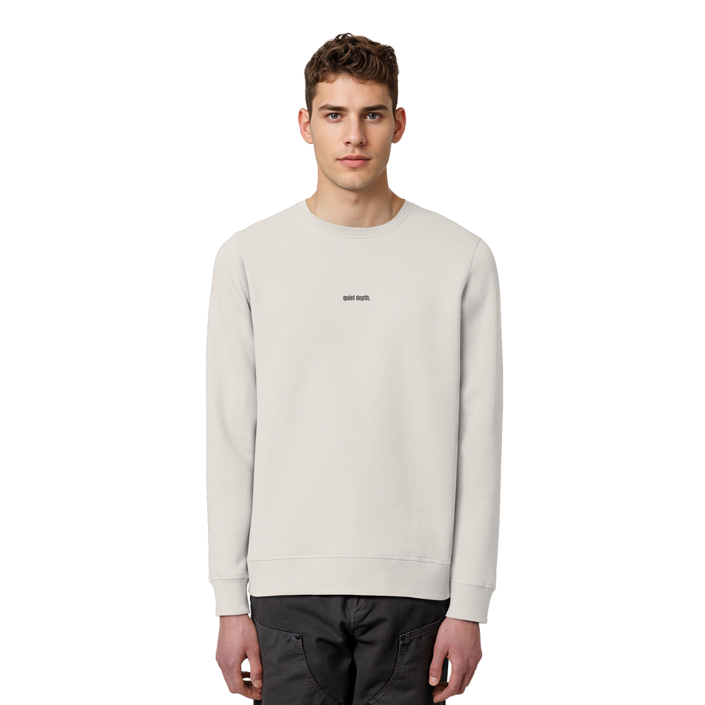 |   quiet depth. / feel everything.   |   Minimalist Statement Sweater   |   Unisex