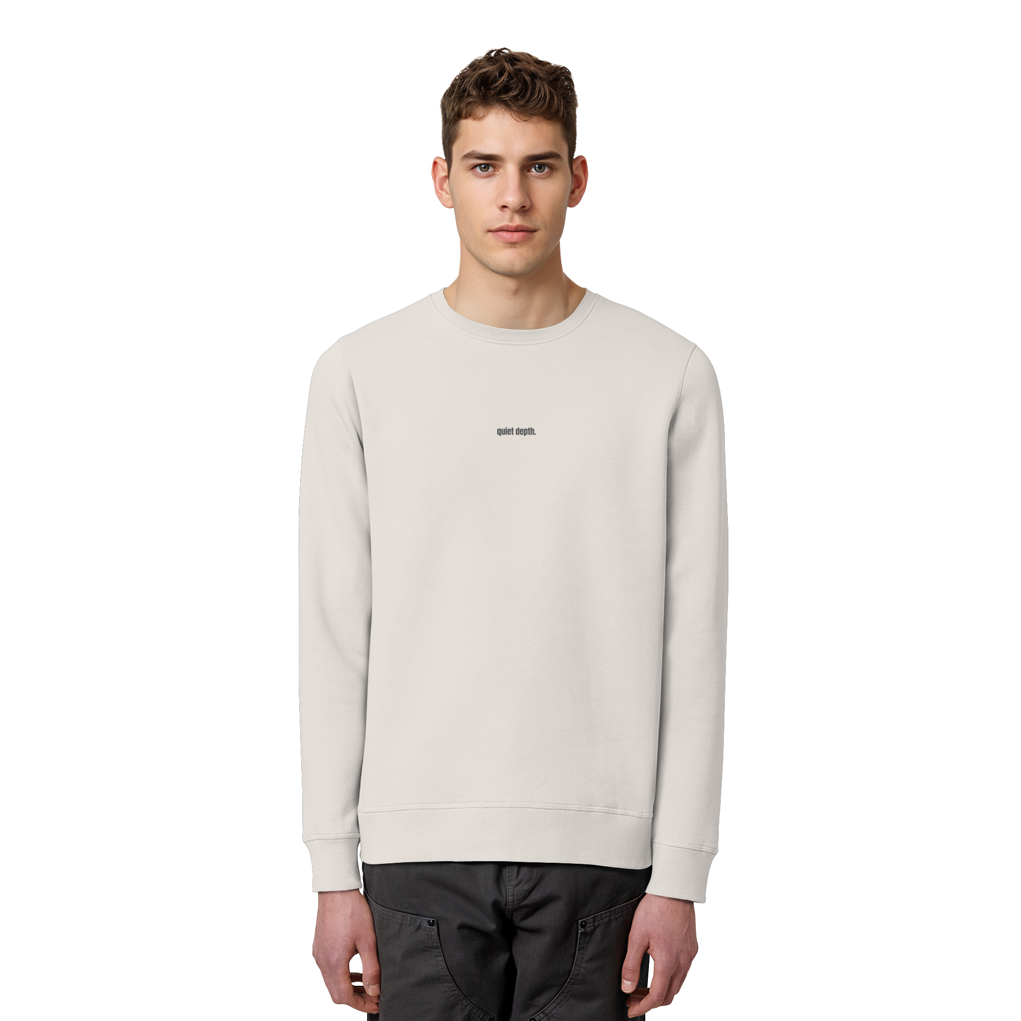 |   quiet depth. / feel everything.   |   Minimalist Statement Sweater   |   Unisex