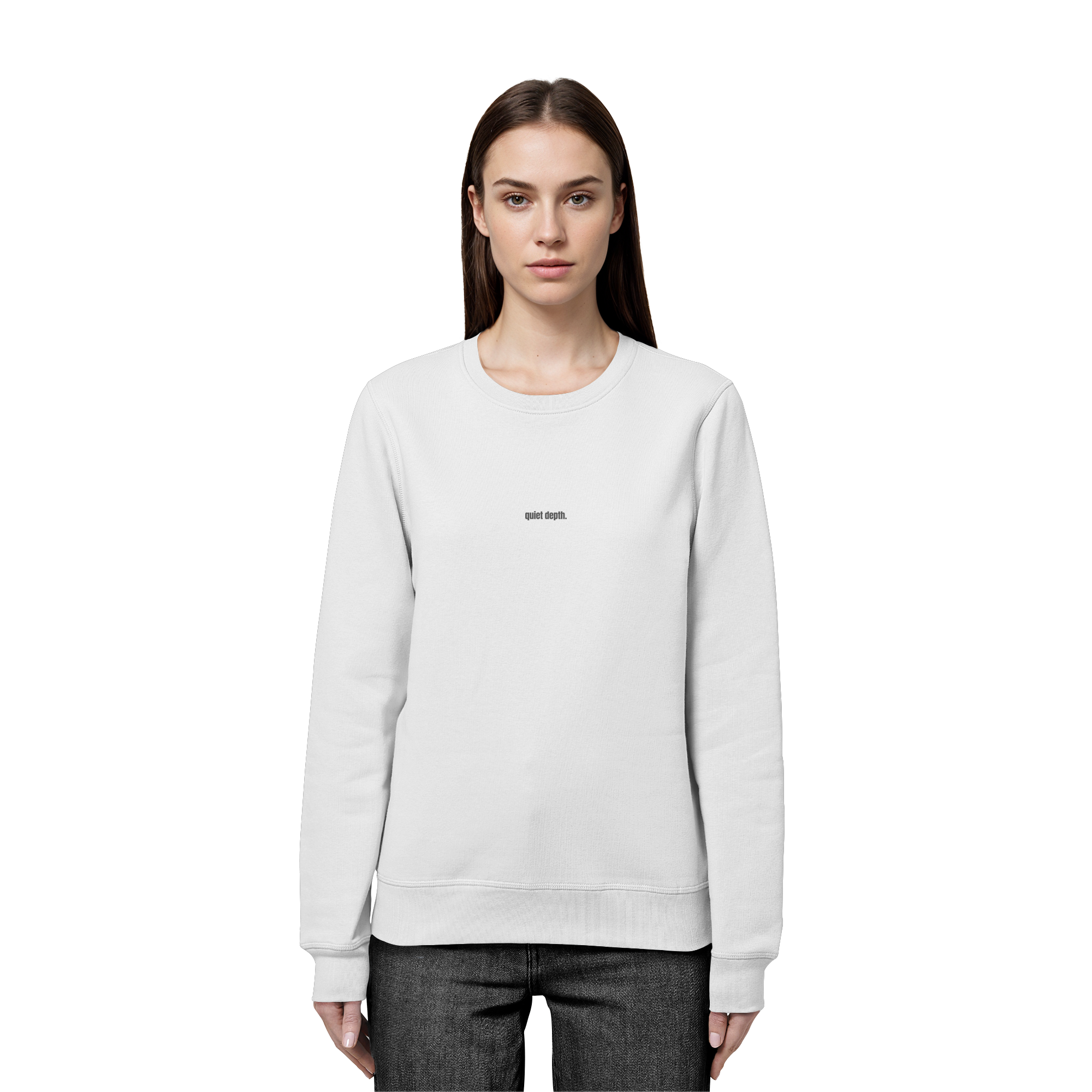 |   quiet depth. / feel everything.   |   Minimalist Statement Sweater   |   Unisex