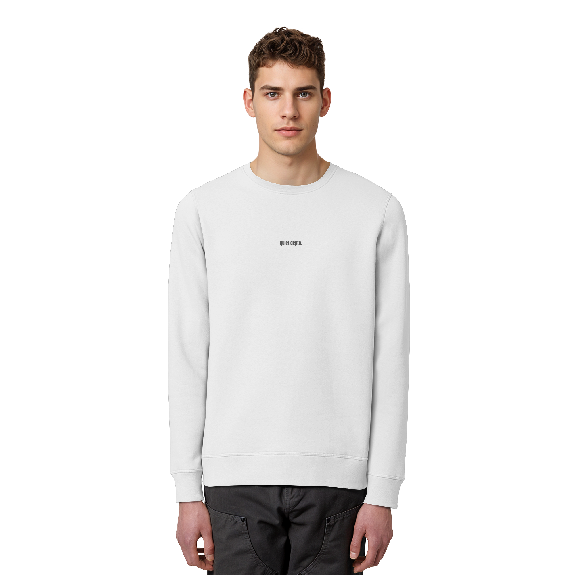 |   quiet depth. / feel everything.   |   Minimalist Statement Sweater   |   Unisex
